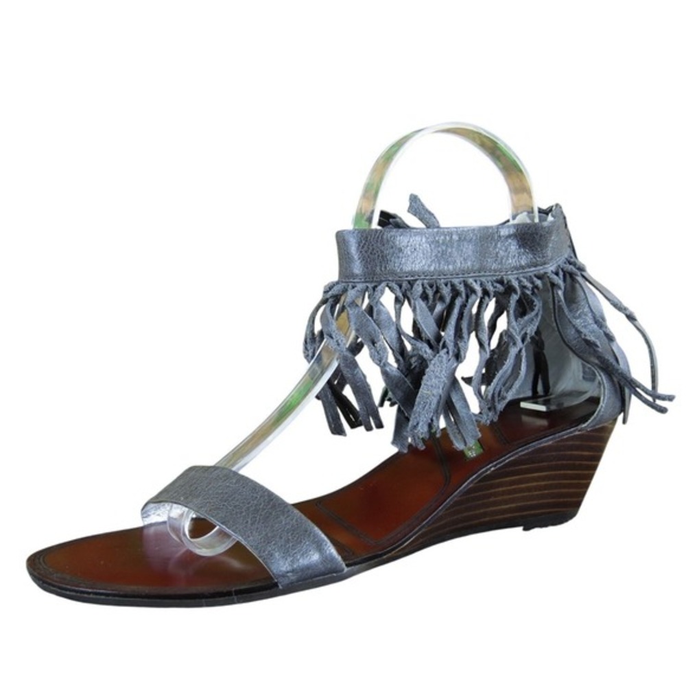 Matiko‎ Women  Ankle Strap Gray Leather Sz 7.5 Medium Gently Used 2025